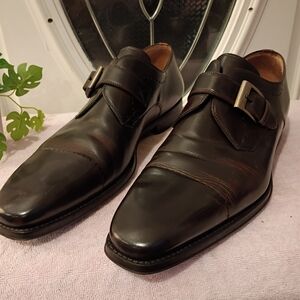 MAGNANNI MARCO MENS SZ 14 M SINGLE STRAP MONK LEATHER LOAFERS DRESS RETRO CASUAL